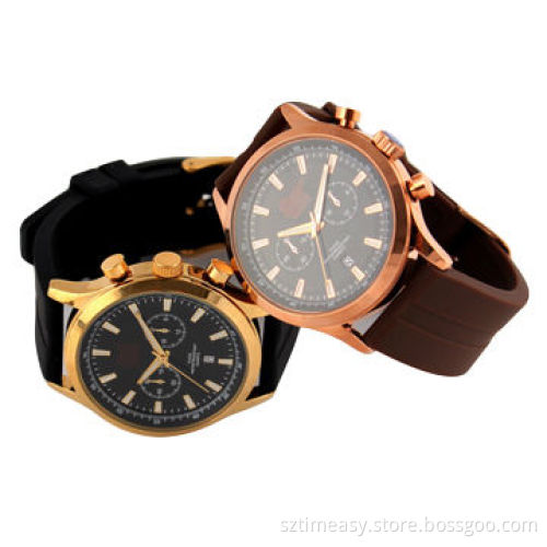 New Design Metal Watches with Soft Silicone Strap, for Men